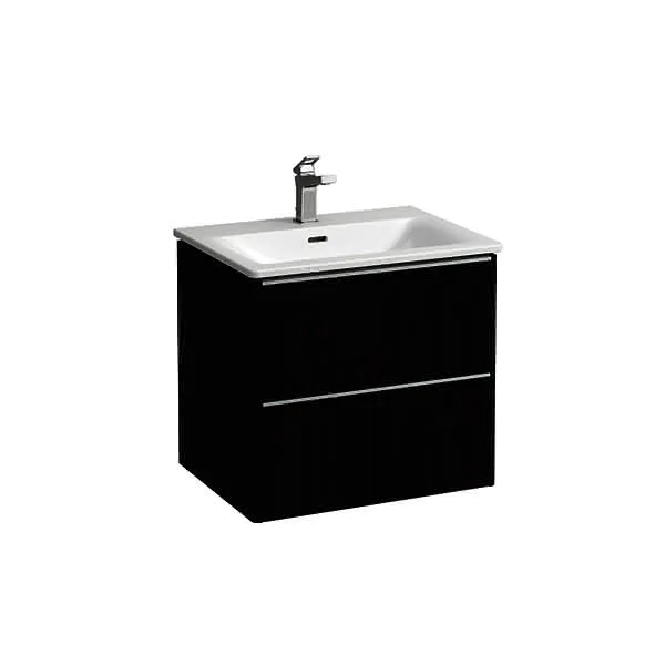Laufen WT+WTU PALACE SET 450x600x545 1 Hahnloch 2Schubl. m.Griff alu. weiß/ulme dunkel