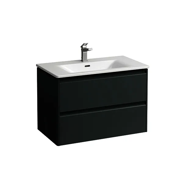 Laufen WT+WTU PALACE SET 450x800x545 1 Hahnloch 2Schubl. m.Griff schwarz we/verkehrsgrau