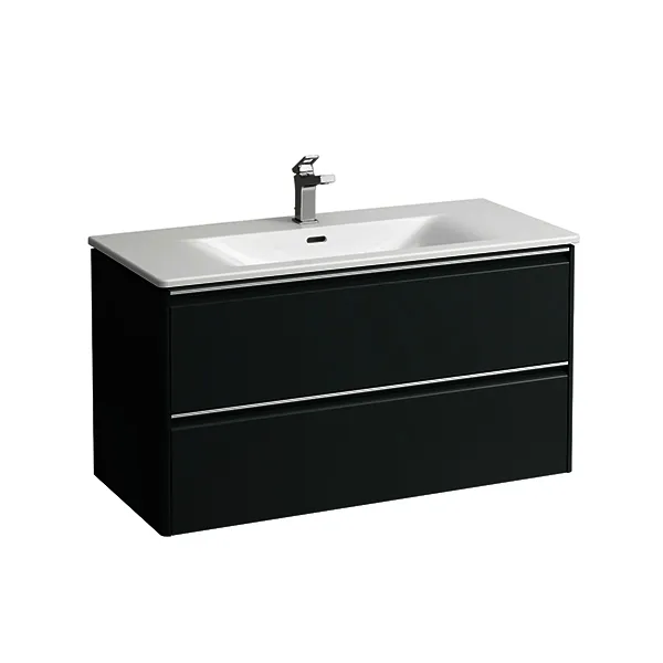 Laufen WT+WTU PALACE SET 450x1000x545 1 Hahnloch m.Ül 2Schubl m.Griff alu we/verkehrsgrau