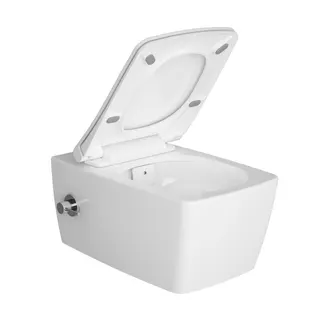 VitrA Wand-WC-Set Aquacare Metropole Rohrunterbrecher Armatur Weiß Hochglanz