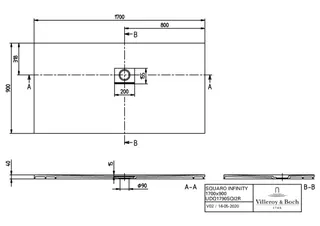 Villeroy & Boch Duschwanne Squaro Infinity 1700x900x40mm re-eckig EB:re flb Einbau AR Grey – Bild 2