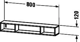 Duravit Regalelement L-Cube 140x800x120mm hori., 3 Fächer, graphit supermatt – Bild 5