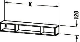 Duravit Regalelement L-Cube 140x800x120mm hori., 3 Fächer, graphit supermatt – Bild 2