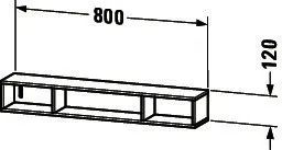 Duravit Regalelement L-Cube 140x800x120mm hori., 3 Fächer, graphit supermatt – Bild 3