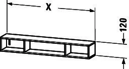 Duravit Regalelement L-Cube 140x800x120mm hori., 3 Fächer, graphit supermatt – Bild 4