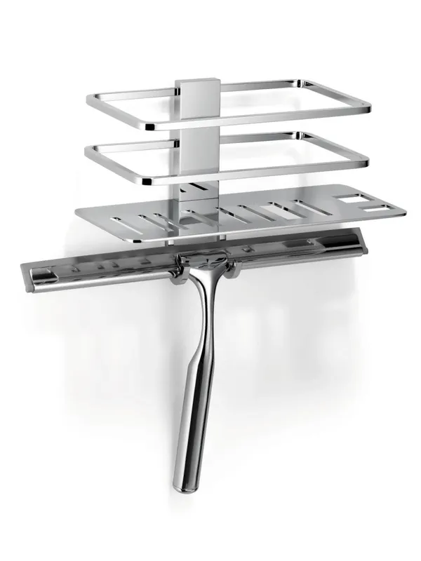 Giese Duschkorb Piano mit seitlichem Halter für Rasierer,Haken und Wischer