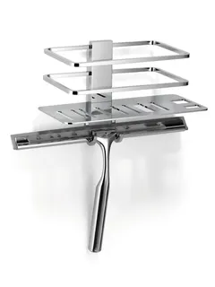 Giese Duschkorb Piano mit seitlichem Halter für Rasierer,Haken und Wischer