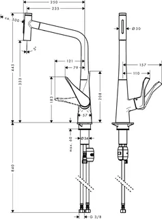 Hansgrohe Spültischmischer 320 Metris Select M71 Ausziehbrause 2jet chrom – Bild 2