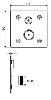 SCHELL UP-Dusche LINUS BASIC D-C-M CVD, Mischwasser, edelstahl – Bild 2