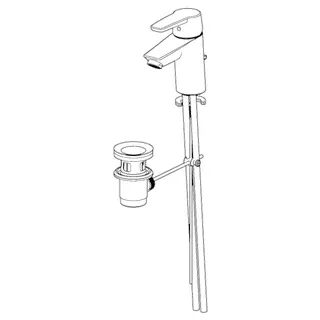 EHM Waschtisch-Batt. HANSAPOLO 5140 CU-Rohr Zugst.Ablgarn. Ausld. 103 mm DN15 chr – Bild 3