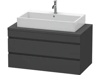 Duravit WTU DuraStyle f.Konsole 512x1000x548 2 Schubkästen, Graphit Matt – Bild 2