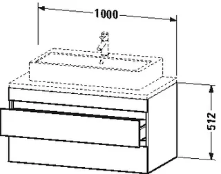 Duravit WTU DuraStyle f.Konsole 512x1000x548 2 Schubkästen, Graphit Matt – Bild 4