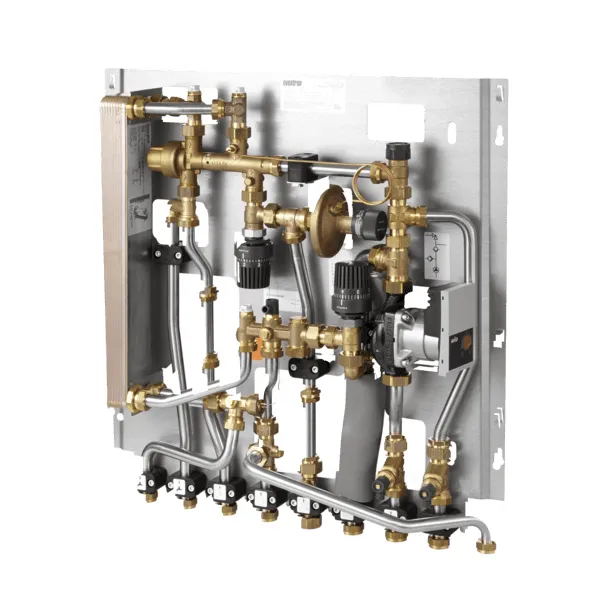 OVENTROP-Wohnungsstation "Regudis W-HTF" m.HT-Abgang,m.Mischer,15l/min,kupfergel.