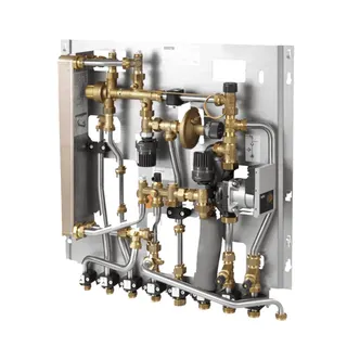 OVENTROP-Wohnungsstation "Regudis W-HTF" m.HT-Abgang,m.Mischer,15l/min,kupfergel.