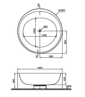 VitrA Badewanne Istanbul zylindr. 1600 mm freistehend Acryl Weiß Hochglanz – Bild 3
