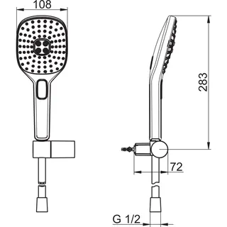 Handbrausegarnitur HANSAACTIVEJET Style 8438 3-strahlig chr – Bild 3