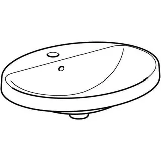 Geberit VariForm Einbauwaschtisch, oval mit HLB, 60x48cm, mit Überlauf, weiß gl – Bild 3
