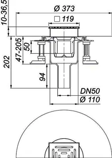 Bodenablauf DallDrain Pure senkr., DN50/DN100, 120x120mm – Bild 4