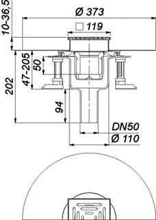 Bodenablauf DallDrain Pure senkr., DN50/DN100, 120x120mm – Bild 5
