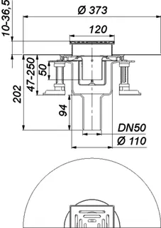 Bodenablauf DallDrain Select senkr., DN50/DN100, 120x120mm – Bild 5