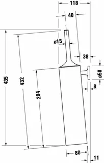 Duravit Starck T Bürstengarnitur, Chrom, Wandhängend, 80x118x435 – Bild 3