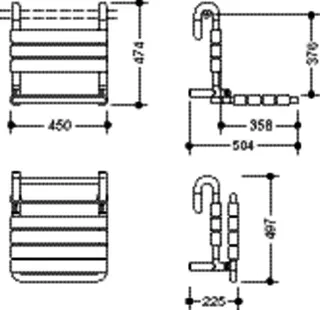 HEWI Einhängesitz S801, antimikrobiell B:450 mm, H:473 mm, T:504 mm signalweiß – Bild 5