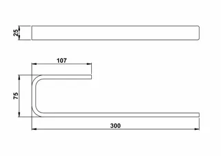 Giese Handtuchhalter starre Ausführung links/rechts für Badmöbel L: 300 mm – Bild 2