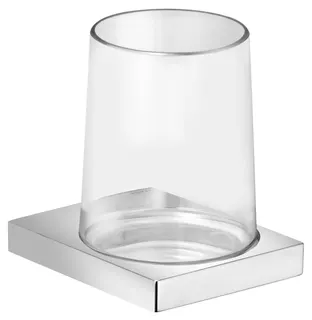 Keuco Glashalter Edition 11 11150, komplett m. Echtkristall-Glas, Nickel gebürstet