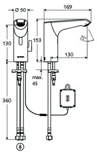 SCHELL Waschtisch-Arm. XERIS E HD-M, Elektron. Mischw., Batteriebetrieb, mid, chrom – Bild 3