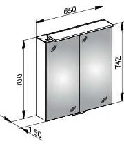 Keuco Spiegelschrank Royal L1 13602, silber-eloxiert, 650x742x150 mm – Bild 2