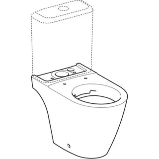 Geberit iCon Stand-WC für AP-SPK aufgesetzt Tiefspüler, Rimfree, Abg.multi, weiß – Bild 3