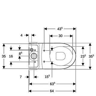 Geberit iCon Stand-WC für AP-SPK aufgesetzt Tiefspüler Rimfree, Abg.multi, weiß Tect – Bild 5