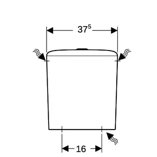 Geberit iCon AP-SPK aufges., 2-Mengen-Sp. Wasseranschluss seitlich, weiß – Bild 4