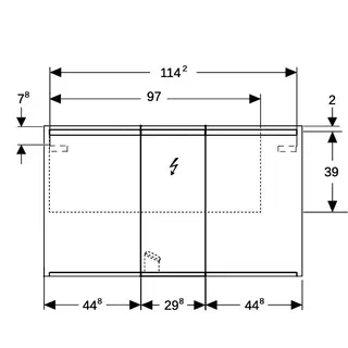 Geberit Option Spiegelschrank mit Beleuchtung drei Türen, 120x70x15cm – Bild 4