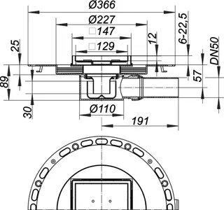 Bodenablauf TistoStone Plan VC 15, DN 50, 150 x 150 mm – Bild 4
