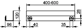 Keuco Duschablage 24953 auf Maß, 400-600 x 120 x 90 mm, weiß – Bild 2
