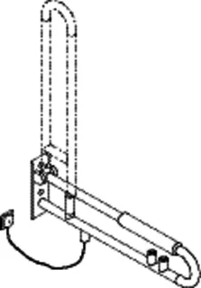 HEWI SK-Griff Ser 801 E-Ausf., FKT/WC-Spülung/Armp., L:850mm reinweiß – Bild 3