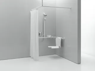 HEWI VH-Stange Ser 801,A1/2:1183,kürzb, 24 Ringe, Deckenabh. A:500 reinweiß – Bild 4