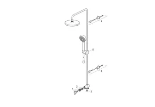 Kopfbrause-Set HANSABASICJET 4438 3-strahlig Ausld. 407 mm DN 15 chr – Bild 4