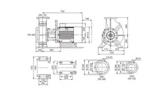 Wilo Trockenläufer-Blockpumpe BL150/200-15/4,DN200/DN150,15kW – Bild 2