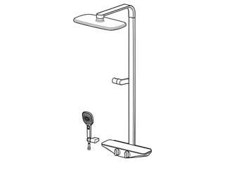 Regenbrause-Duscharmatur HANSAEMOTION 5865 3-strahlig DN15 chr/Weiss – Bild 2