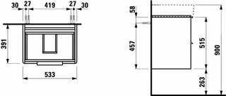 Laufen WTU BASE 391x533x515 2 Schubl m.Griff f.WT H810282 multicolor – Bild 2