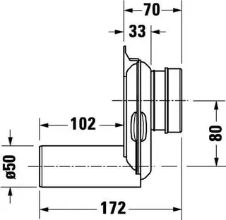 Duravit Absaugesiphon für Urinal ME by Starck Abgang waagrecht (verdeckt) – Bild 4