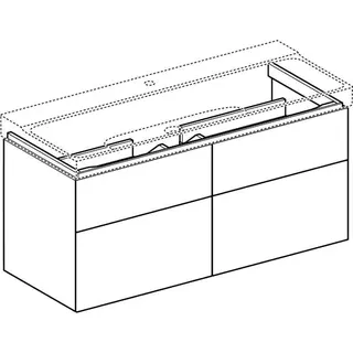 Geberit Xeno2 Unterschrank f. Waschtisch m. B:120cm m. 4 Schubl., 117,4x53x46,2cm, greige – Bild 3