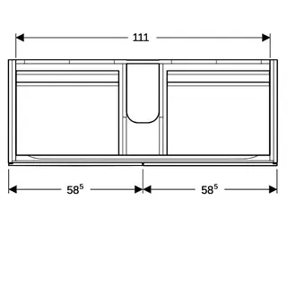 Geberit Xeno2 Unterschrank f. Waschtisch m. B:120cm m. 4 Schubl., 117,4x53x46,2cm, scul.grau – Bild 5