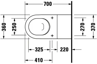Duravit Wand-WC Starck 3 Vital 700 mm Tiefspüler,barrierefrei,weiß,HYG – Bild 5