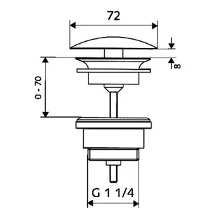 SCHELL Waschtisch-Ablaufventil OPEN nicht verschließbar, G 11/4", chrom – Bild 2