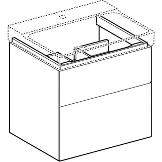 Geberit Xeno2 Unterschrank f. Waschtisch, 2 Schubl. 58x53x46,2cm, weiß – Bild 3
