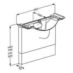 Matrix Waschtisch-Lifter, Wandmontage weiß, 852mm, elektrisch – Bild 2