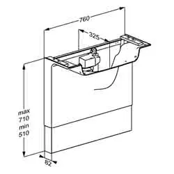 Matrix Waschtisch-Lifter, Wandmontage weiß, 760mm, elektrisch – Bild 2